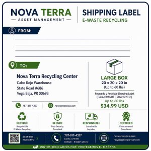 Recogido y Reciclaje Shipping Label (CAJA GRANDE - 20x20x20 in) Up to 60 lbs