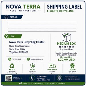 Recogido y Reciclaje Shipping Label (CAJA MEDIANA - 16x16x16 in) Up to 40 lbs