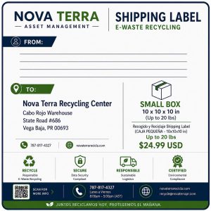 Recogido y Reciclaje Shipping Label (CAJA PEQUEÑA - 10x10x10 in) Up to 20 lbs